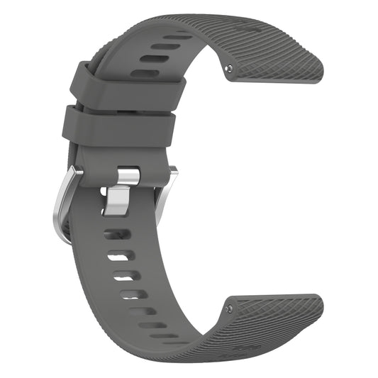 For Garmin Vivoactive3 20mm Cross Textured Solid Color Silicone Watch Band(Dark Grey) - Watch Bands by buy2fix | Online Shopping UK | buy2fix