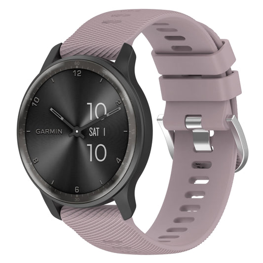 For Garmin Venu SQ 20mm Cross Textured Solid Color Silicone Watch Band(Roland Purple) by buy2fix