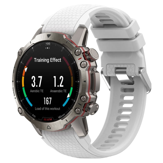 For Amazfit Falcon Dotted Steel Buckle Solid Color Silicone Watch Band(White) - Watch Bands by buy2fix | Online Shopping UK | buy2fix