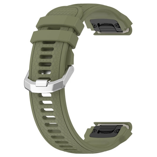 For Amazfit Falcon Dotted Steel Buckle Solid Color Silicone Watch Band(Jungle Green) - Watch Bands by buy2fix | Online Shopping UK | buy2fix