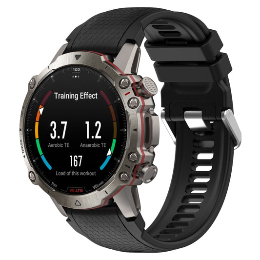 For Amazfit Falcon Dotted Steel Buckle Solid Color Silicone Watch Band(Black) - Watch Bands by buy2fix | Online Shopping UK | buy2fix