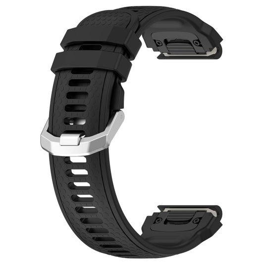 For Amazfit Falcon Dotted Steel Buckle Solid Color Silicone Watch Band(Black) - Watch Bands by buy2fix | Online Shopping UK | buy2fix