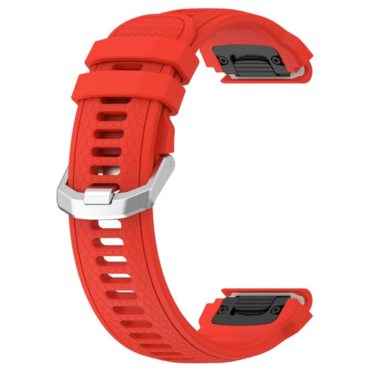 For Amazfit Falcon Dotted Steel Buckle Solid Color Silicone Watch Band(Red) - Watch Bands by buy2fix | Online Shopping UK | buy2fix