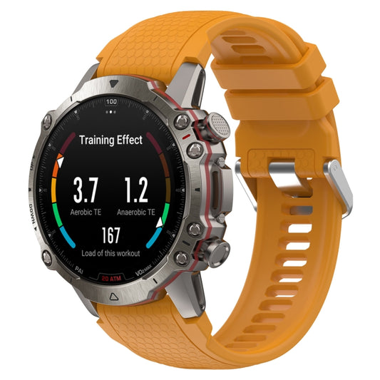 For Amazfit Falcon Dotted Steel Buckle Solid Color Silicone Watch Band(Yellow) - Watch Bands by buy2fix | Online Shopping UK | buy2fix