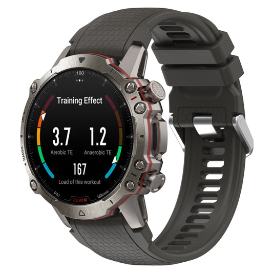 For Amazfit Falcon Dotted Steel Buckle Solid Color Silicone Watch Band(Grey) - Watch Bands by buy2fix | Online Shopping UK | buy2fix