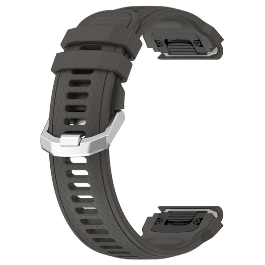 For Amazfit Falcon Dotted Steel Buckle Solid Color Silicone Watch Band(Grey) - Watch Bands by buy2fix | Online Shopping UK | buy2fix