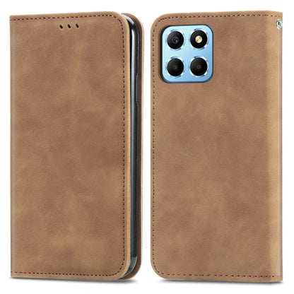 For Honor X6 Retro Skin Feel Magnetic Flip Leather Phone Case(Brown) by buy2fix