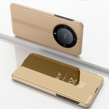 For Honor X9A Plated Mirror Horizontal Flip Leather Case with Holder(Gold) - Honor Cases by buy2fix | Online Shopping UK | buy2fix