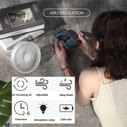 Multifunctional LED Rechargeable Outdoor Portable Tent Camping Fan(Black) by buy2fix