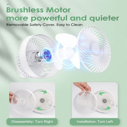 Multifunctional LED Rechargeable Outdoor Portable Tent Camping Fan(Black) by buy2fix