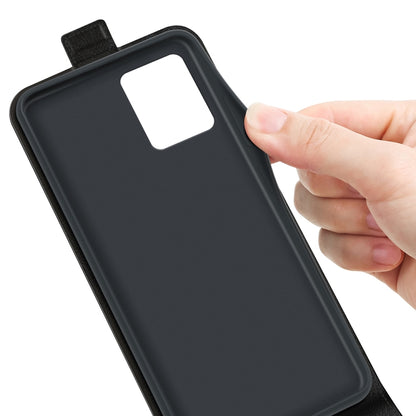 For Motorola Moto G73 R64 Texture Single Vertical Flip Leather Phone Case(Black) - Motorola Cases by buy2fix | Online Shopping UK | buy2fix