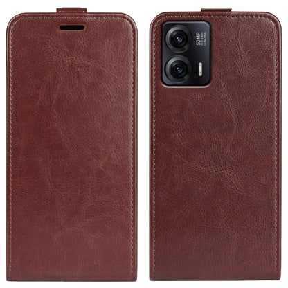 For Motorola Moto G73 R64 Texture Single Vertical Flip Leather Phone Case(Brown) - Motorola Cases by buy2fix | Online Shopping UK | buy2fix