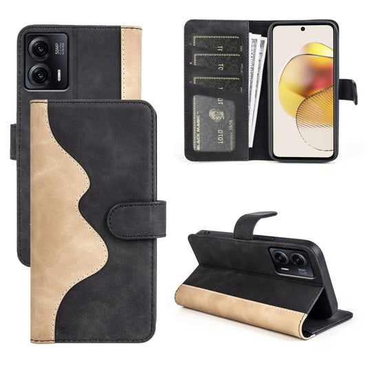 For Motorola Moto G73 Stitching Horizontal Flip Leather Phone Case(Black) - Motorola Cases by buy2fix | Online Shopping UK | buy2fix
