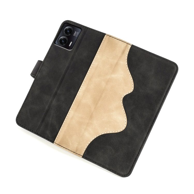 For Motorola Moto G73 Stitching Horizontal Flip Leather Phone Case(Black) - Motorola Cases by buy2fix | Online Shopping UK | buy2fix