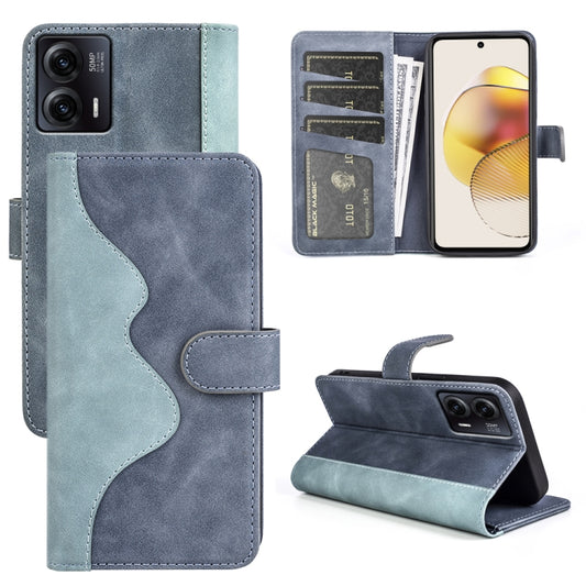 For Motorola Moto G73 Stitching Horizontal Flip Leather Phone Case(Blue) - Motorola Cases by buy2fix | Online Shopping UK | buy2fix