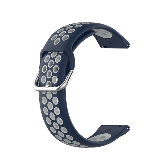 For Garmin VivoMove Style 20mm Perforated Breathable Sports Silicone Watch Band(Midnight Blue + Gray) - Watch Bands by buy2fix | Online Shopping UK | buy2fix