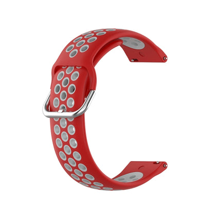 For Huawei Watch GT Runner 22mm Perforated Breathable Sports Silicone Watch Band(Red+Grey) by buy2fix