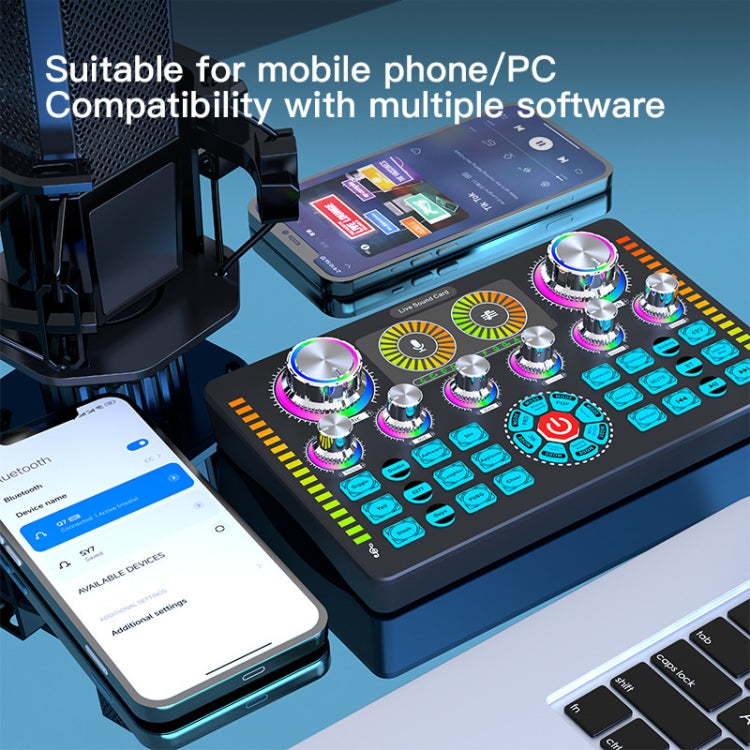 Q7 Live Streaming Sound Card Audio Mixer for Recording Live - Live Sound Effects Processors by buy2fix | Online Shopping UK | buy2fix