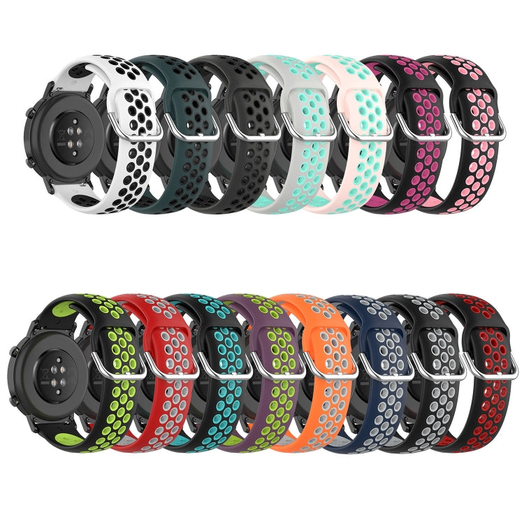 For Xiaomi MI Watch S1 22mm Perforated Breathable Sports Silicone Watch Band(Black+Grey) - Watch Bands by buy2fix | Online Shopping UK | buy2fix