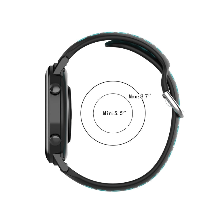 For Xiaomi MI Watch S1 22mm Perforated Breathable Sports Silicone Watch Band(Black+Grey) - Watch Bands by buy2fix | Online Shopping UK | buy2fix
