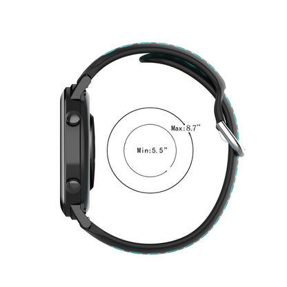 For Xiaomi MI Watch S1 22mm Perforated Breathable Sports Silicone Watch Band(Black+Grey) - Watch Bands by buy2fix | Online Shopping UK | buy2fix