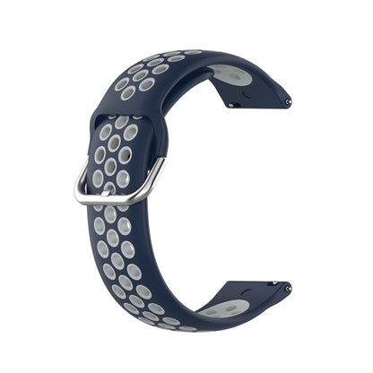 For Xiaomi MI Watch S1 Pro 22mm Perforated Breathable Sports Silicone Watch Band(Midnight Blue+Gray) - Watch Bands by buy2fix | Online Shopping UK | buy2fix