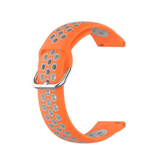 For Garmin Forerunner 265 22mm Perforated Breathable Sports Silicone Watch Band(Orange+Grey) - Watch Bands by buy2fix | Online Shopping UK | buy2fix