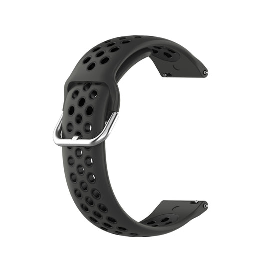 For Garmin Vivoactive4 22mm Perforated Breathable Sports Silicone Watch Band(Black) - Watch Bands by buy2fix | Online Shopping UK | buy2fix