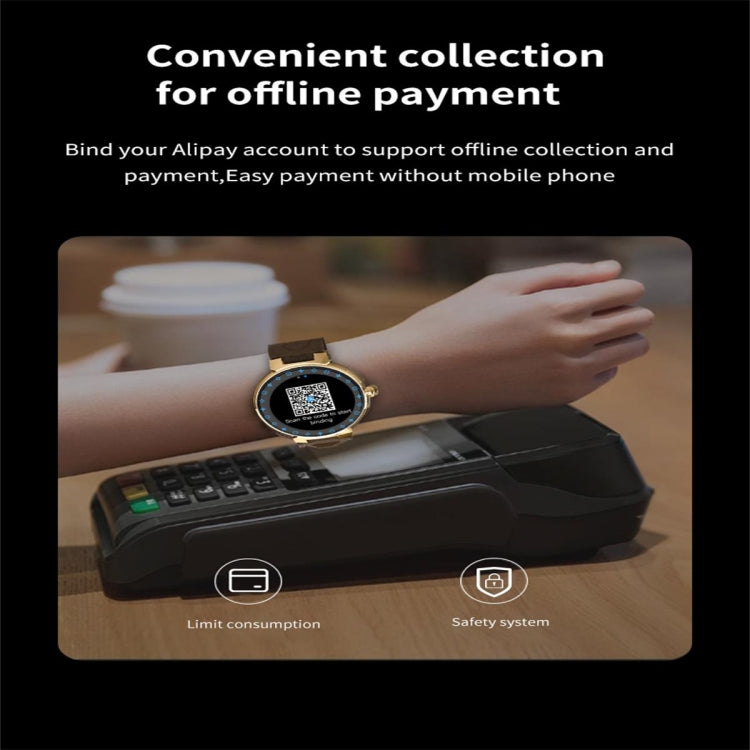 JLV68 1.35 inch Color Screen Smart Watch,Support Heart Rate Monitoring / Blood Pressure Monitoring(Gold) by buy2fix