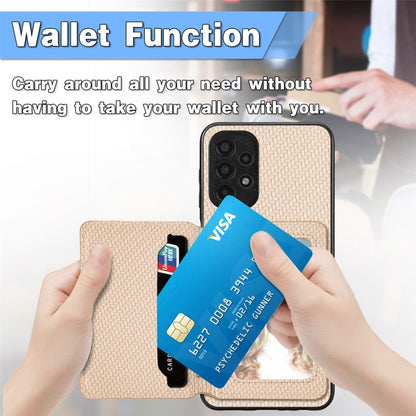 For Samsung Galaxy A13 4G Carbon Fiber Magnetic Card Wallet Bag Phone Case(Green) by buy2fix