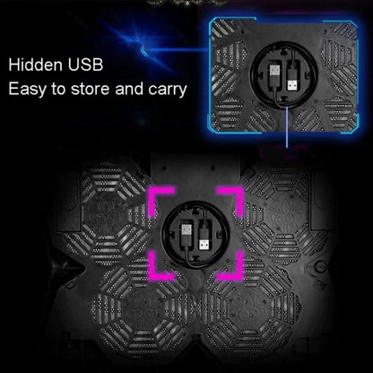 S400 Four Cooling Fans Foldable Adjustable Gaming Laptop Desktop Holder by buy2fix