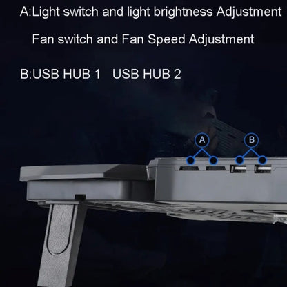 S400 Four Cooling Fans Foldable Adjustable Gaming Laptop Desktop Holder by buy2fix