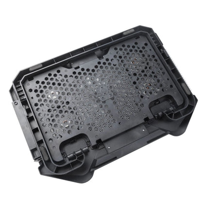 S500 Adjustable Height 5 Quiet Fans RGB Gaming Laptop Cooling Pad with Phone Holder by buy2fix
