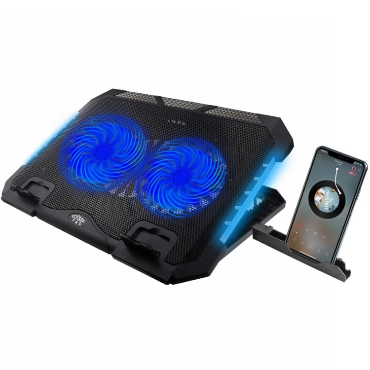 S900 Dual USB Ports Adjustable Height RGB Laptop Cooling Pad Stand by buy2fix