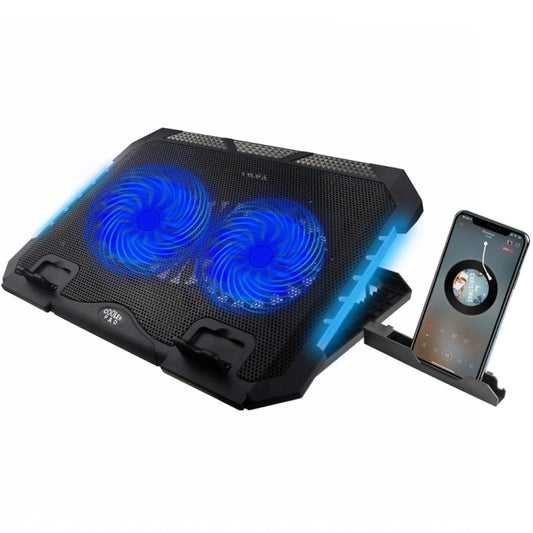 S900 Dual USB Ports Adjustable Height RGB Laptop Cooling Pad Stand by buy2fix