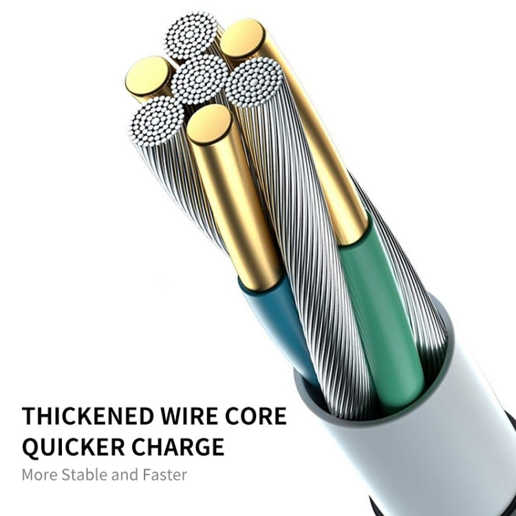 ENKAY Hat-Prince 3 in 1 6A USB to 8 Pin+Type-C+Micro USB Supper Fast Charge Spring Cable, Length: 1.8m(Black) by ENKAY