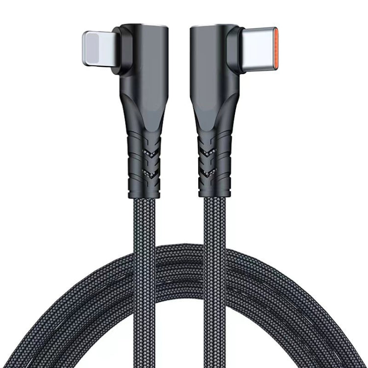 ENKAY Hat-Prince PD 20W Type-C to 8 Pin Dual Elbow Fast Charging Data Cable, Length:2m(Black) by ENKAY