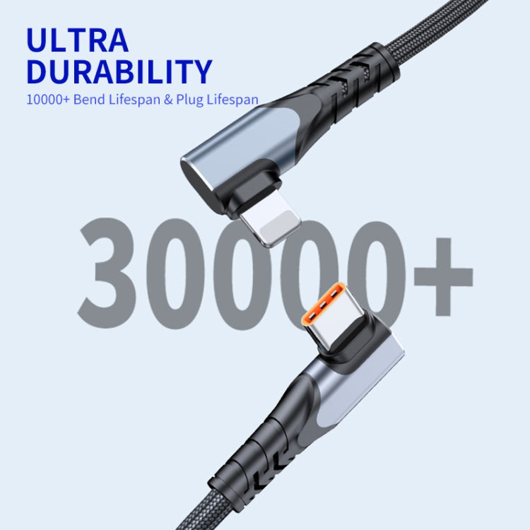 ENKAY Hat-Prince PD 20W Type-C to 8 Pin Dual Elbow Fast Charging Data Cable, Length:2m(Black) by ENKAY