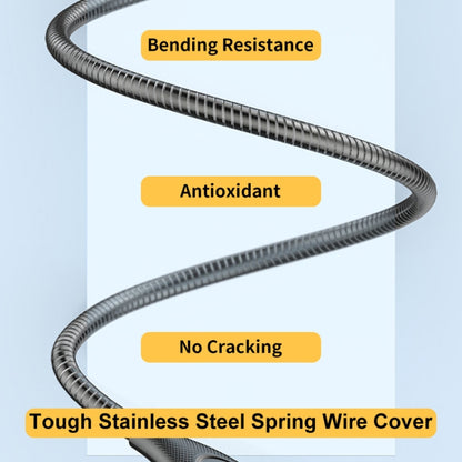 ENKAY ENK-CB128 PD 27W Type-C to 8 Pin Carbon Steel Hose Spring Fast Charging Data Cable, Length:2m(Silver) - 2 in 1 Cable by ENKAY | Online Shopping UK | buy2fix