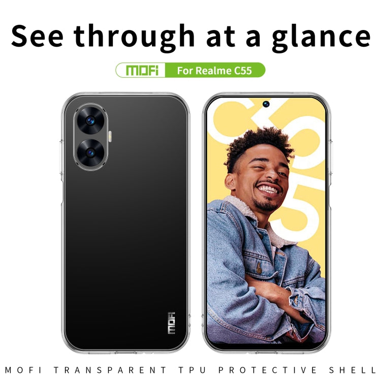 For Realme C55 MOFI Ming Series Ultra-thin TPU Phone Case(Transparent) - Realme Cases by MOFI | Online Shopping UK | buy2fix