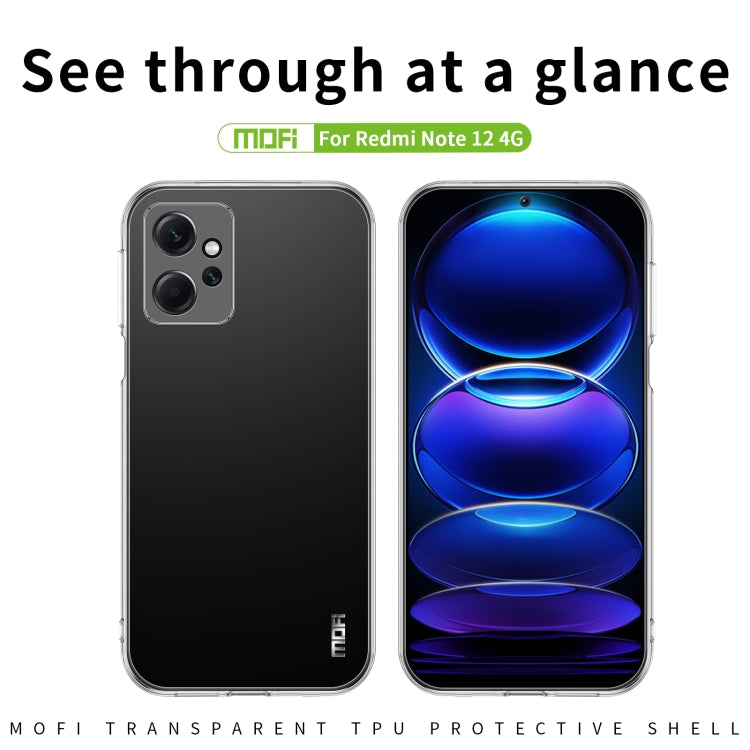 For Xiaomi Redmi Note 12 4G MOFI Ming Series Ultra-thin TPU Phone Case(Transparent) by MOFI