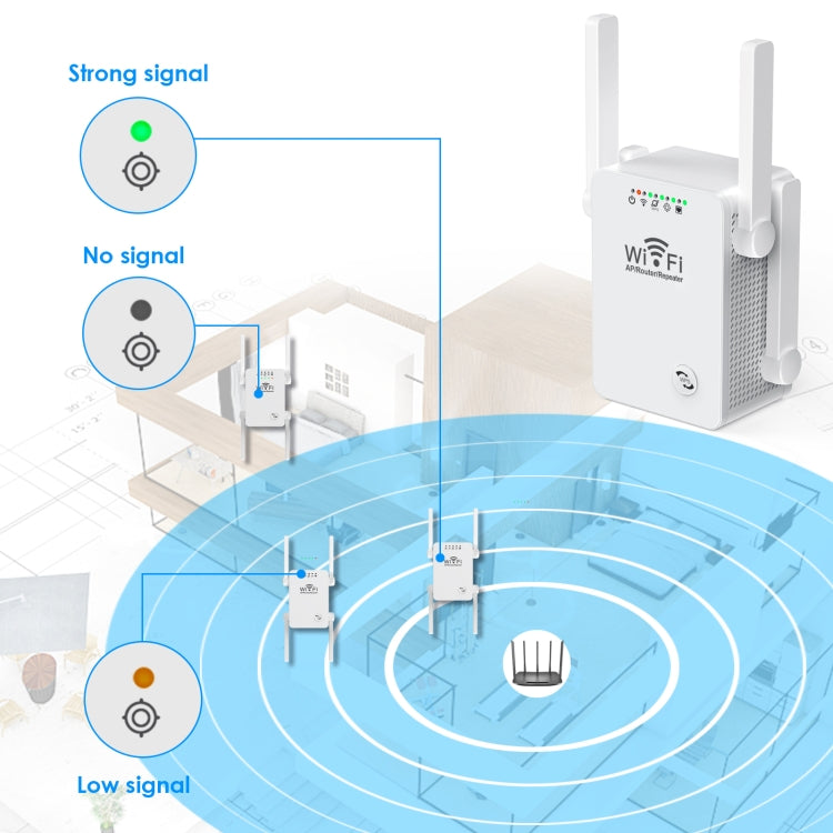 U8 300Mbps Wireless WiFi Repeater Extender Router Wi-Fi Signal Amplifier WiFi Booster(EU Plug) by buy2fix