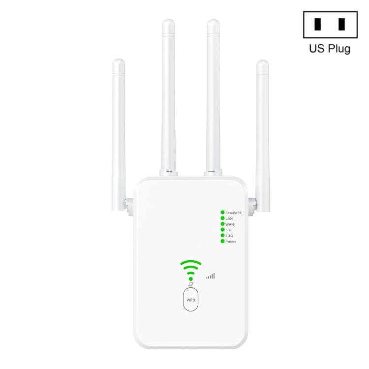 U10 1200Mbps Signal Booster WiFi Extender WiFi Antenna Dual Band 5G Wireless Signal Repeater(US Plug) by buy2fix