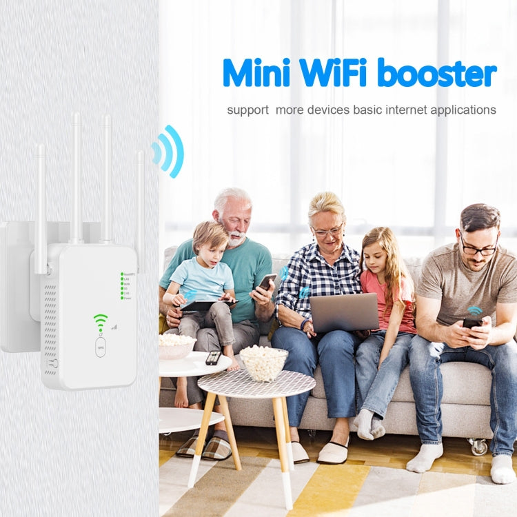 U10 1200Mbps Signal Booster WiFi Extender WiFi Antenna Dual Band 5G Wireless Signal Repeater(US Plug) by buy2fix