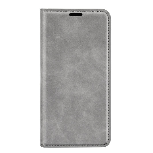 For Samsung Galaxy A14 5G Retro-skin Magnetic Suction Leather Phone Case(Grey) by buy2fix
