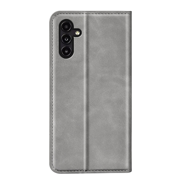 For Samsung Galaxy A14 5G Retro-skin Magnetic Suction Leather Phone Case(Grey) by buy2fix
