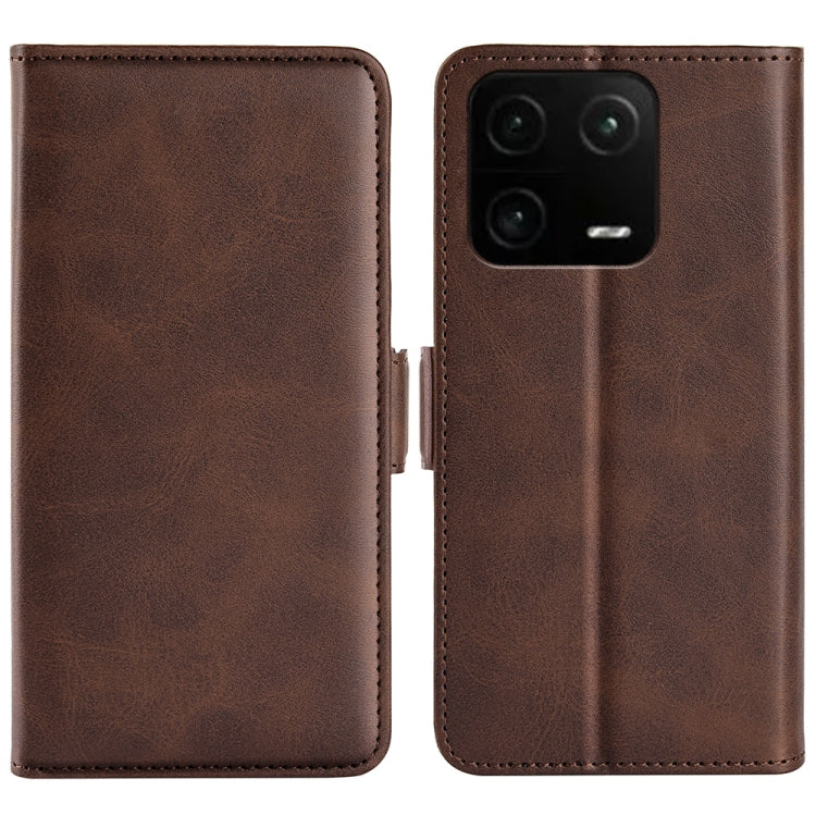 For Xiaomi 13 Pro Dual-side Magnetic Buckle Leather Phone Case(Brown) - Xiaomi Cases by buy2fix | Online Shopping UK | buy2fix