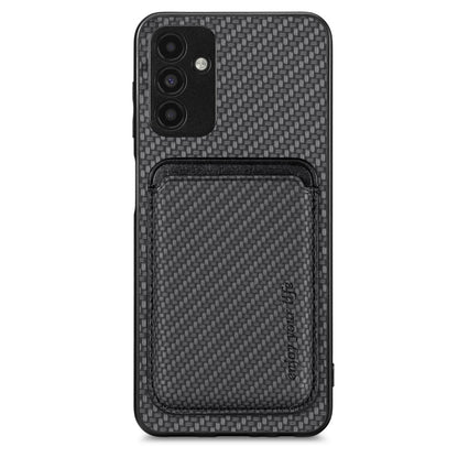 For Samsung Galaxy A13 5G Carbon Fiber Leather Card Magsafe Magnetic Phone Case(Black) by buy2fix