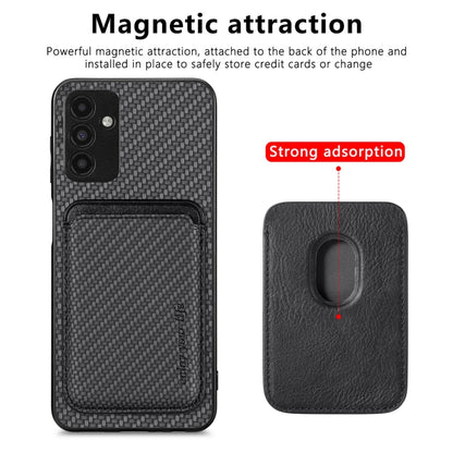 For Samsung Galaxy A13 5G Carbon Fiber Leather Card Magsafe Magnetic Phone Case(Black) by buy2fix
