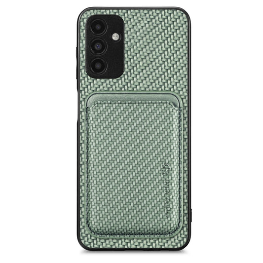 For Samsung Galaxy A13 5G Carbon Fiber Leather Card Magsafe Magnetic Phone Case(Green) by buy2fix